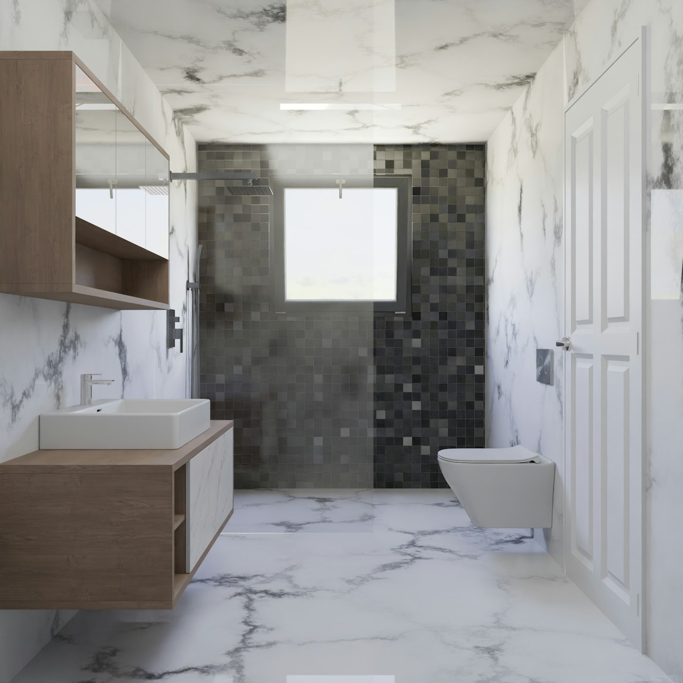 Modern fitted bathroom installation